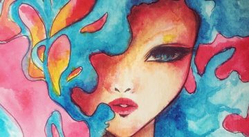 Aquarelle femme enfant
